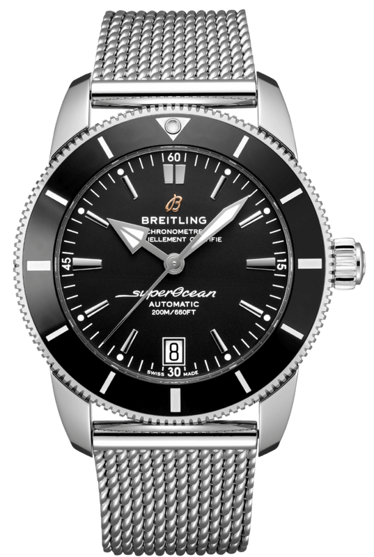 Buy Shop Breitling Superocean Heritage B20 Automatic 42 Black Dial Silver Mesh Bracelet Watch for Men - AB2010121B1A1 USA Online