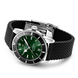 Buy Shop Breitling Superocean Heritage B20 Automatic 42 Green Dial Black Mesh Bracelet Watch for Women - AB2010121L1S1 USA Online