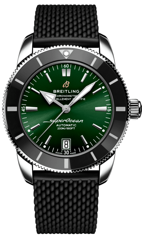 Buy Shop Breitling Superocean Heritage B20 Automatic 42 Green Dial Black Mesh Bracelet Watch for Women - AB2010121L1S1 USA Online