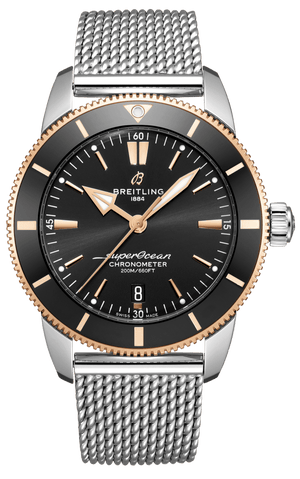 Buy Shop Breitling Superocean Heritage B20 Automatic 44 Black Dial Silver Mesh Bracelet Watch for Men - UB2030121B1A1 USA Online