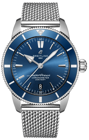Buy Shop Breitling Superocean Heritage B20 Automatic 44 Blue Dial Silver Mesh Bracelet Watch for Men - AB2030161C1A1 USA Online