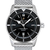 Buy Shop Breitling Superocean Heritage B20 Automatic 46 Black Dial Silver Mesh Bracelet Watch for Men - AB2020121B1A1 USA Online