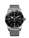 Buy Shop Breitling Superocean Heritage B20 Automatic 46 Black Dial Silver Mesh Bracelet Watch for Men - AB2020121B1A1 USA Online