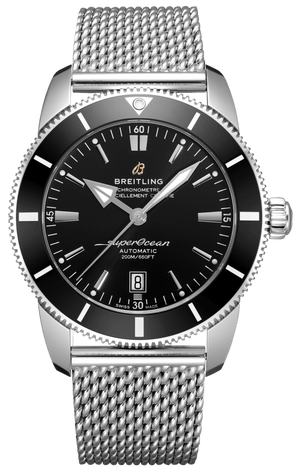 Buy Shop Breitling Superocean Heritage B20 Automatic 46 Black Dial Silver Mesh Bracelet Watch for Men - AB2020121B1A1 USA Online