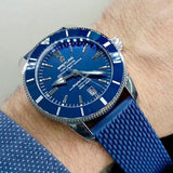 Buy Shop Breitling Superocean Heritage B20 Automatic 46 Blue Dial Blue Mesh Bracelet Watch for Men - AB2020161C1S1 USA Online