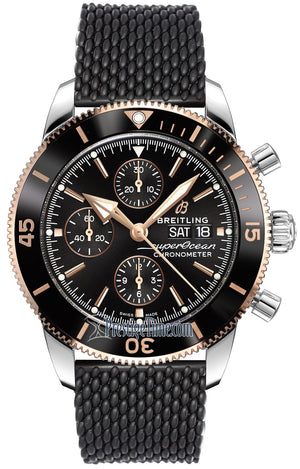 Buy Shop Breitling Superocean Heritage Chronograph 44 Black Dial Black Mesh Bracelet Watch for Men - U13313121B1S1 USA Online