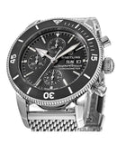 Buy Shop Breitling Superocean Heritage Chronograph 44 Black Dial Silver Mesh Bracelet Watch for Men - A13313121B1A1 USA Online