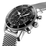 Buy Shop Breitling Superocean Heritage Chronograph 44 Black Dial Silver Mesh Bracelet Watch for Men - A13313121B1A1 USA Online