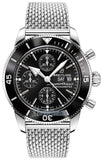 Buy Shop Breitling Superocean Heritage Chronograph 44 Black Dial Silver Mesh Bracelet Watch for Men - A13313121B1A1 USA Online