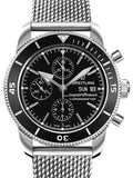 Buy Shop Breitling Superocean Heritage Chronograph 44 Black Dial Silver Mesh Bracelet Watch for Men - A13313121B1A1 USA Online
