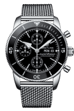 Buy Shop Breitling Superocean Heritage Chronograph 44 Black Dial Silver Mesh Bracelet Watch for Men - A13313121B1A1 USA Online