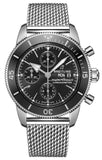 Buy Shop Breitling Superocean Heritage Chronograph 44 Black Dial Silver Mesh Bracelet Watch for Men - A13313121B1A1 USA Online