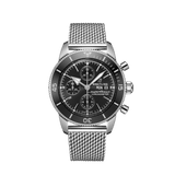 Buy Shop Breitling Superocean Heritage Chronograph 44 Black Dial Silver Mesh Bracelet Watch for Men - A13313121B1A1 USA Online