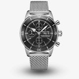 Buy Shop Breitling Superocean Heritage Chronograph 44 Black Dial Silver Mesh Bracelet Watch for Men - A13313121B1A1 USA Online
