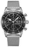 Buy Shop Breitling Superocean Heritage Chronograph 44 Black Dial Silver Mesh Bracelet Watch for Men - A13313121B1A1 USA Online