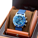 Buy Shop Breitling Superocean Heritage Chronograph 44 Blue Dial Blue Mesh Bracelet Watch for Men - A13313161C1S1 USA Online