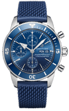 Buy Shop Breitling Superocean Heritage Chronograph 44 Blue Dial Blue Mesh Bracelet Watch for Men - A13313161C1S1 USA Online