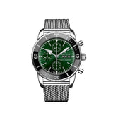 Buy Shop Breitling Superocean Heritage Chronograph 44 Green Dial Silver Mesh Bracelet Watch for Men - A13313121L1A1 USA Online