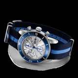 Buy Shop Breitling Superocean Heritage Chronograph 44 Ocean Conservancy Silver Dial Two Tone NATO Strap Watch for Men - A133131A1G1W1 USA Online