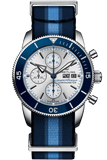 Buy Shop Breitling Superocean Heritage Chronograph 44 Ocean Conservancy Silver Dial Two Tone NATO Strap Watch for Men - A133131A1G1W1 USA Online