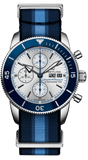 Buy Shop Breitling Superocean Heritage Chronograph 44 Ocean Conservancy Silver Dial Two Tone NATO Strap Watch for Men - A133131A1G1W1 USA Online