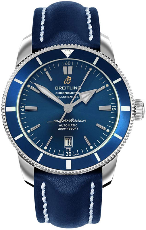 Buy Shop Breitling Superocean Heritage II Calibre B20 42mm Blue Leather Strap Mens Watch - AB202016 USA Online