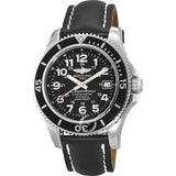 Buy Shop Breitling Superocean II 42mm Black Leather Strap Mens Watch - A17365C9 USA Online