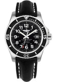 Buy Shop Breitling Superocean II 42mm Black Leather Strap Mens Watch - A17365C9 USA Online