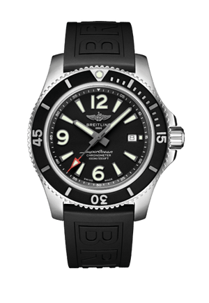 Buy Shop Breitling Superocean II 44mm Black Dial Black Rubber Strap Watch for Men - A17367D71B1S2 USA Online