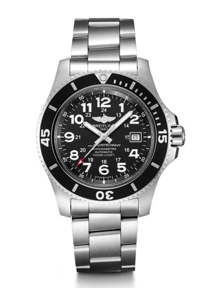 Buy Shop Breitling Superocean II 44mm Black Dial Black Steel Strap Watch for Men - A17392D71B1A1 USA Online