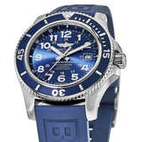Buy Shop Breitling Superocean II 44mm Blue Dial Blue Rubber Strap Watch for Men - A17392D8/C910/158S/A20SS.1 USA Online
