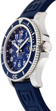 Buy Shop Breitling Superocean II 44mm Blue Dial Blue Rubber Strap Watch for Men - A17392D8/C910/158S/A20SS.1 USA Online