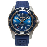 Buy Shop Breitling Superocean II 44mm Blue Dial Blue Rubber Strap Watch for Men - A17392D8/C910/158S/A20SS.1 USA Online