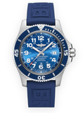 Buy Shop Breitling Superocean II 44mm Blue Dial Blue Rubber Strap Watch for Men - A17392D8/C910/158S/A20SS.1 USA Online