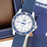Buy Shop Breitling Superocean II Automatic 42mm White Dial Blue Rubber Strap Watch for Men - A17366D81A1S2 USA Online