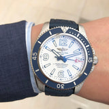 Buy Shop Breitling Superocean II Automatic 42mm White Dial Blue Rubber Strap Watch for Men - A17366D81A1S2 USA Online