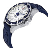 Buy Shop Breitling Superocean II Automatic 42mm White Dial Blue Rubber Strap Watch for Men - A17366D81A1S2 USA Online