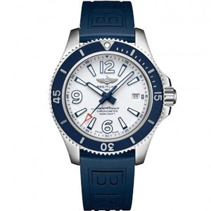 Buy Shop Breitling Superocean II Automatic 42mm White Dial Blue Rubber Strap Watch for Men - A17366D81A1S2 USA Online
