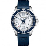 Buy Shop Breitling Superocean II Automatic 42mm White Dial Blue Rubber Strap Watch for Men - A17366D81A1S2 USA Online
