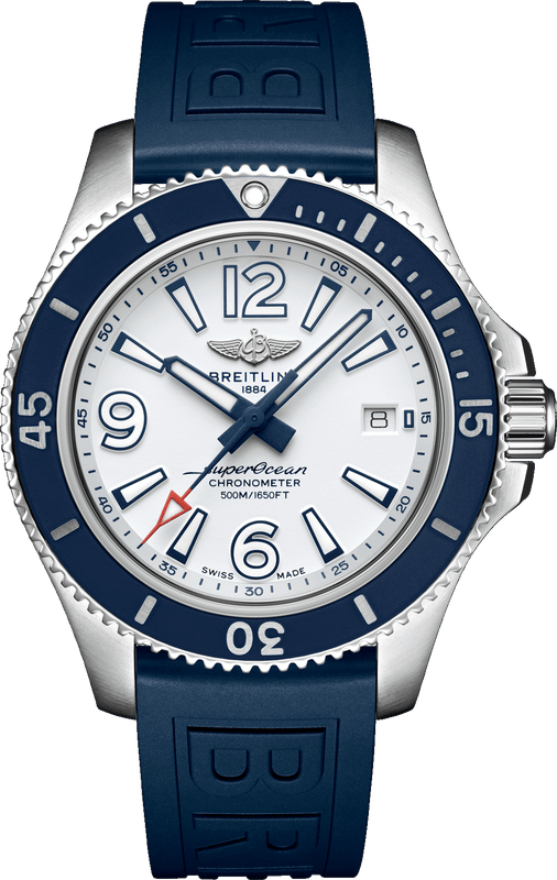 Buy Shop Breitling Superocean II Automatic 42mm White Dial Blue Rubber Strap Watch for Men - A17366D81A1S2 USA Online