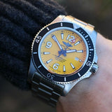 Buy Shop Breitling Superocean II Automatic 44mm Yellow Dial Silver Steel Strap Watch for Men - A17367021I1A1 USA Online