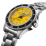 Buy Shop Breitling Superocean II Automatic 44mm Yellow Dial Silver Steel Strap Watch for Men - A17367021I1A1 USA Online