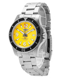 Buy Shop Breitling Superocean II Automatic 44mm Yellow Dial Silver Steel Strap Watch for Men - A17367021I1A1 USA Online