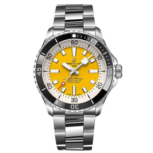 Buy Shop Breitling Superocean II Automatic 44mm Yellow Dial Silver Steel Strap Watch for Men - A17367021I1A1 USA Online