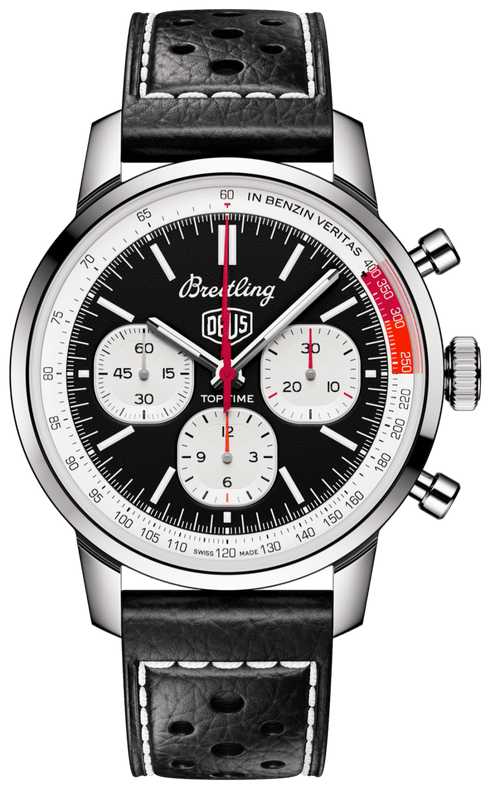 Buy Shop Breitling Top Time B01 Deus Black Dial Black Leather Strap Watch for Men - AB01765A1B1X1 USA Online