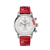 Breitling Top Time B01 Ford Thunderbird White Dial Red Leather Strap Watch for Men - AB01766A1A1X1