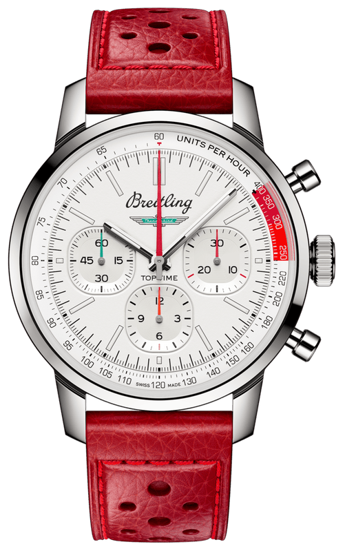Buy Shop Breitling Top Time B01 Ford Thunderbird White Dial Red Leather Strap Watch for Men - AB01766A1A1X1 USA Online