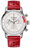 Breitling Top Time B01 Ford Thunderbird White Dial Red Leather Strap Watch for Men - AB01766A1A1X1