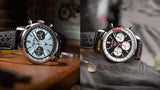 Breitling Top Time B01 Triumph Blue Dial Black Leather Strap Watch for Men - AB01764A1C1X1