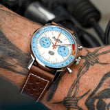 Buy Shop Breitling Top Time Deus Limited Edition White Dial Brown Leather Strap Watch for Men - A233112A1A1X1 USA Online